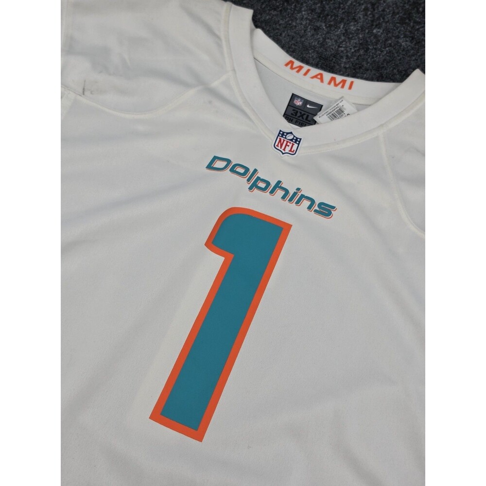 Nike Mens White Miami Dolphins Tagovailoa Jersey Size 3XL - Plz Read Description
